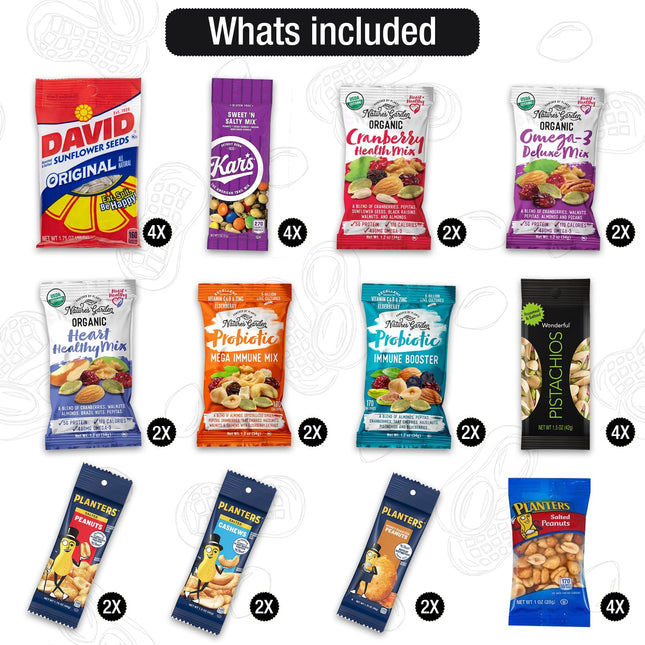Ruthy's Outlet Nuts Snack Variety Packs - Mixed Nuts and Trail Mix, Healthy Snacks Care Package ( 32 Count)