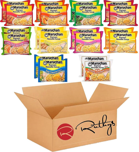 Ramen Noodle Soup Variety Pack MIx, 10 Flavors, 3 Ounce, 2 Packages each Flavor, Total 20 Packages
