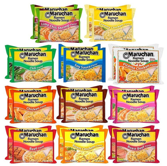 Maruchan Ramen Noodle Soup Variety mix - 11 Flavors, Pack of 22-3 Ounce each Flavor