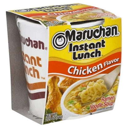 Maruchan Ramen Instant Cup Noodles 24 Count - 12 Chicken Flavor & 12 Hot & Spicy Chicken Flavor Lunch / Dinner Variety, 2 Flavors
